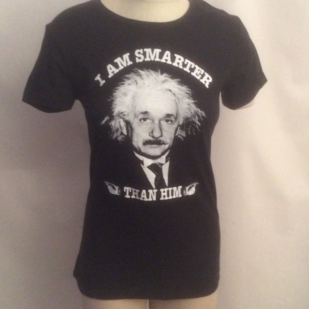 NEW Einstein Smarter Black Tee Shirt Fit SZ Small